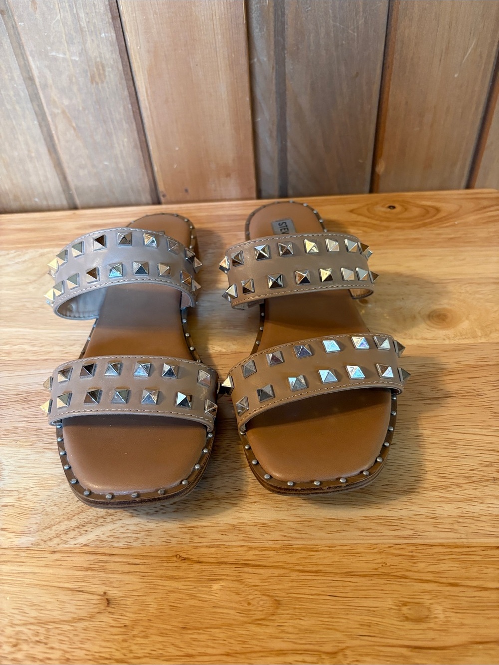 Steve Madden Tan Slides